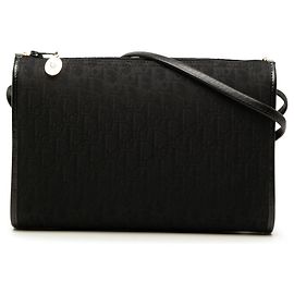 Borsa a tracolla Dior Diorissimo Trotter Canvas nera Nero