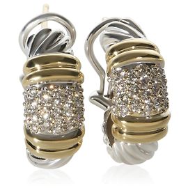 Orecchini David Yurman Metro Shrimp in oro giallo, argento sterling e diamanti Altro