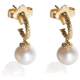 Orecchini Solari David Yurman in oro giallo, perle e diamanti Altro