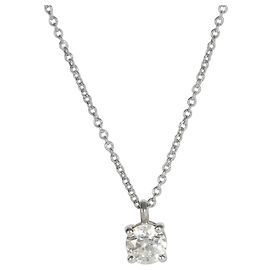 Tiffany & Co. Platin-Diamant-Solitär-Anhänger Andere