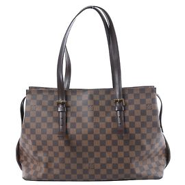 Borsa a tracolla Louis Vuitton Chelsea Damier Ebene Marrone N51119 Rosso