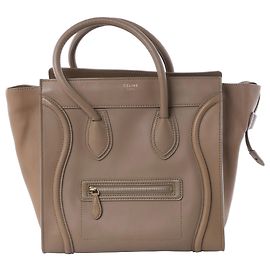 Céline Bolsa de mão Celine Luggage Micro em couro Marrom Marrom