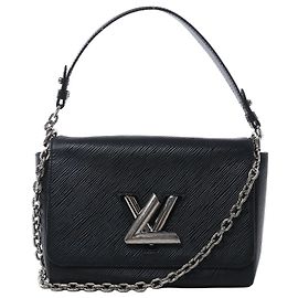 Borsa a tracolla Louis Vuitton Twist MM in pelle Epi Nera M50282 Nero