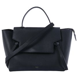 Céline Celine Belt Bag Mini Sac à main 2 façons en cuir Noir Noir