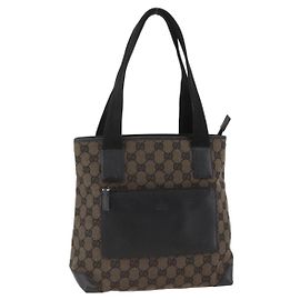 GUCCI GG Canvas Tote Bag Black Silver 019 0402 1705 Altro