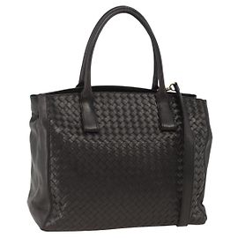 Sac à main BOTTEGA VENETA INTRECCIATO en cuir 2way Noir Or Autre