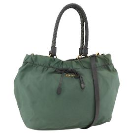 PRADA Handtasche Nylon 2way Green Gold Andere