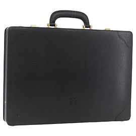 LOEWE Anagram Business Bag Leather Black Gold Other