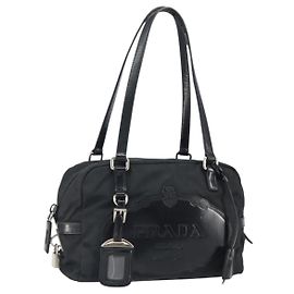 PRADA Sac à main Nylon Black Silver Autre