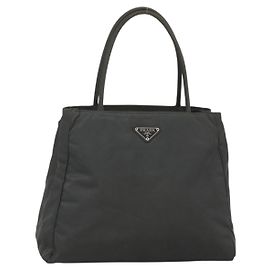 PRADA Hand Bag Nylon Gray Silver Altro