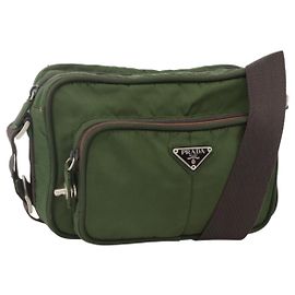 PRADA Sac à épaule Nylon Green Silver Autre