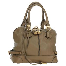 Chloé Chloe Paddington Shoulder Bag Leather Beige Silver Gold Altro