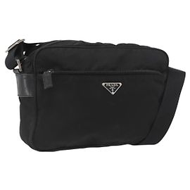 PRADA Shoulder Bag Nylon Black Silver Altro