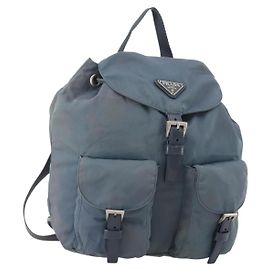 PRADA Sac à dos Nylon Blue Silver Autre