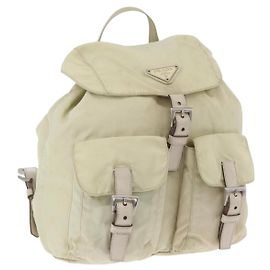 PRADA Backpack Nylon Ivory Silver Altro