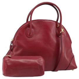 BOTTEGA VENETA Hand Bag Leather 2way Red Gold Altro