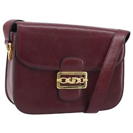 Céline CELINE Shoulder Bag Leather Bordeaux Gold Altro