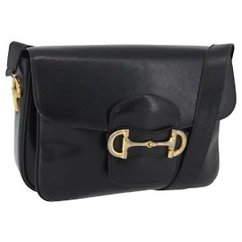 Céline CELINE Bolsa de ombro em couro preto e dourado Outro