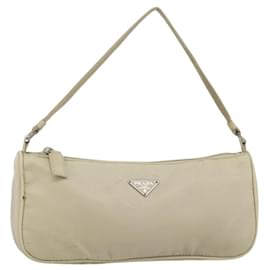 PRADA Accessory Pouch Nylon Beige Silver Other