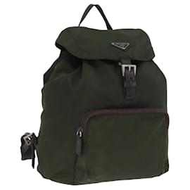 PRADA Backpack Nylon Khaki Silver Other