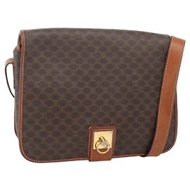 Céline CELINE Macadam Canvas Shoulder Bag PVC Leather Brown Gold Altro