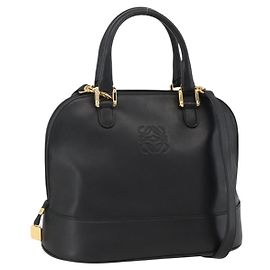 LOEWE Bolsa de Mão Anagram em Couro 2way Preta Dourado Outro