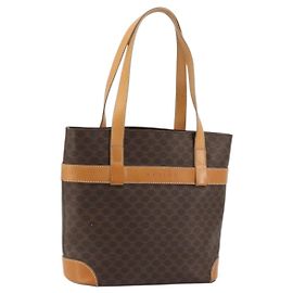 Céline CELINE Macadam Canvas Tote Bag PVC Leder Braun Gold Andere