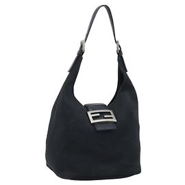 FENDI Handtasche Nylon Black Silver Andere