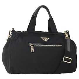 PRADA Sac à main Nylon 2way Black Gold Autre
