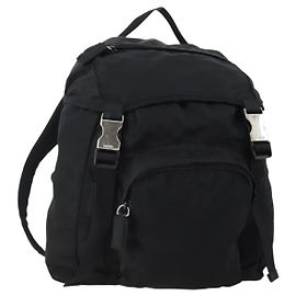 PRADA Backpack Nylon Black Silver Altro