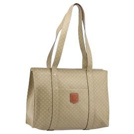 Céline CELINE Bolsa Tote em lona Macadam PVC Bege Dourado Outro