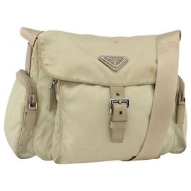 PRADA Bolso de hombro Nylon Ivory Silver Otro
