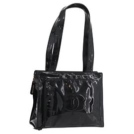 CHANEL COCO Mark Tote Bag Lackleder Schwarz Gold CC Andere