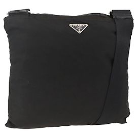 PRADA Shoulder Bag Nylon Black Silver Altro