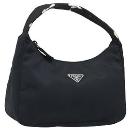 PRADA Hand Pouch Bag Nylon Black Silver Altro