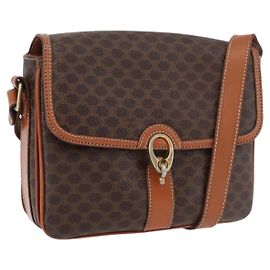 Céline CELINE Macadam Canvas Shoulder Bag PVC Leather Brown Gold Altro