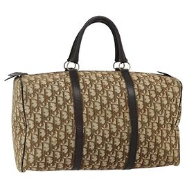 Christian Dior Trotter Canvas Hand Bag Brown Silver Altro