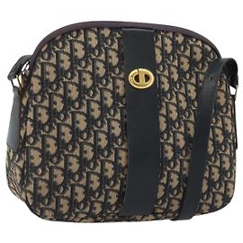 Christian Dior Trotter Canvas Shoulder Bag Navy Gold Altro