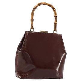 GUCCI Sac à main Bamboo Cuir verni Marron Or 000 781 0295 Autre