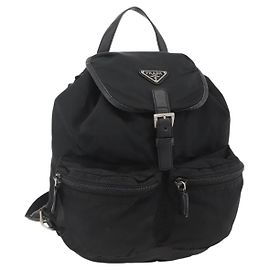 PRADA Backpack Nylon Black Silver Altro