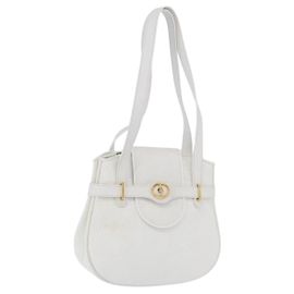 Bolsa de ombro Christian Dior em couro branco e dourado Outro
