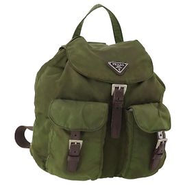 PRADA Rucksack Nylon Green Silver Andere