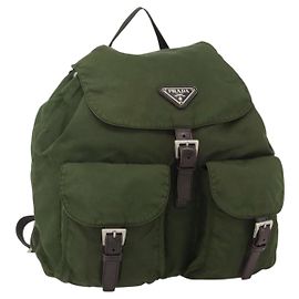 PRADA Backpack Nylon Green Silver Altro