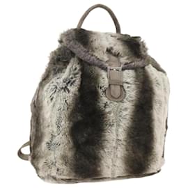 FENDI Backpack Fur Beige Silver Other