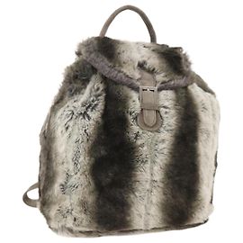 FENDI Rucksack Fell Beige Silver Andere