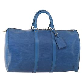 LOUIS VUITTON Epi Keepall 45 Boston Bag Blue M42975 LV Altro