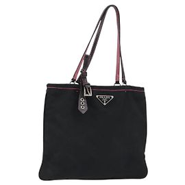 PRADA Handtasche Nylon Black Silver Andere