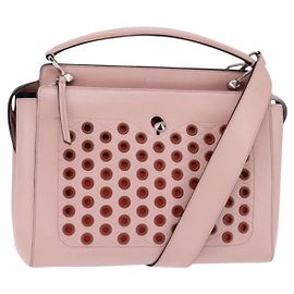 FENDI Sac à main Dot Com Cuir 2way Rose Argent Autre