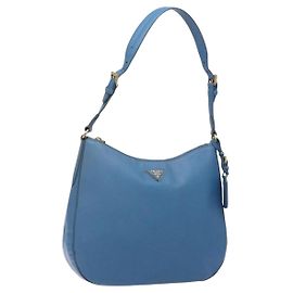 Bolsa de ombro PRADA em couro azul e dourado Outro