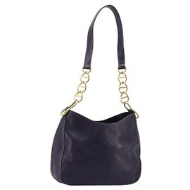 PRADA Bolsa de ombro com corrente em couro roxo e dourado Outro